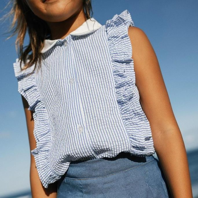 Grosir Lewis Emma - Frill Top (2-14 Tahun) Atasan Anak Perempuan Tanpa Lengan