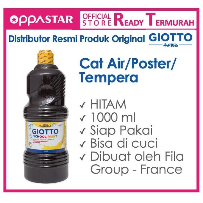 

ready Giotto School Paint 1000 ml Black Hitam - Cat Poster Kertas
