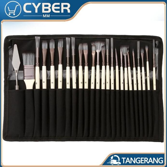 

ready 24Pcs Artist Paint Brushes Set/Kuas Lukis Set/Watercolor Paint Brushes