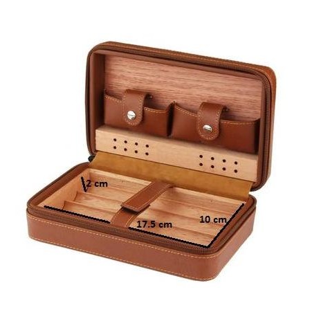 Fine Leather Humidor Travel Case (2 colors) murah