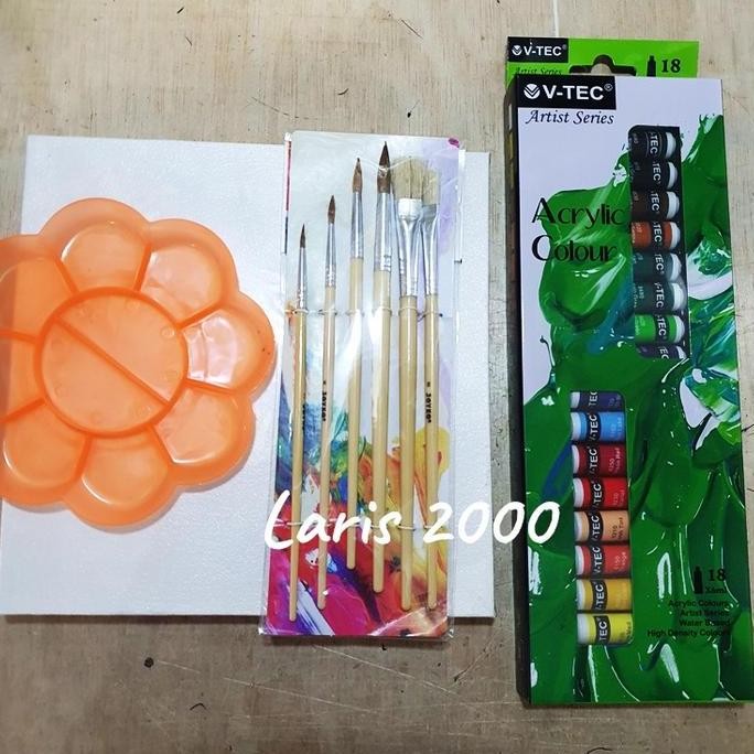 

ready Paket Lukis Cat Akrilik 18 Warna