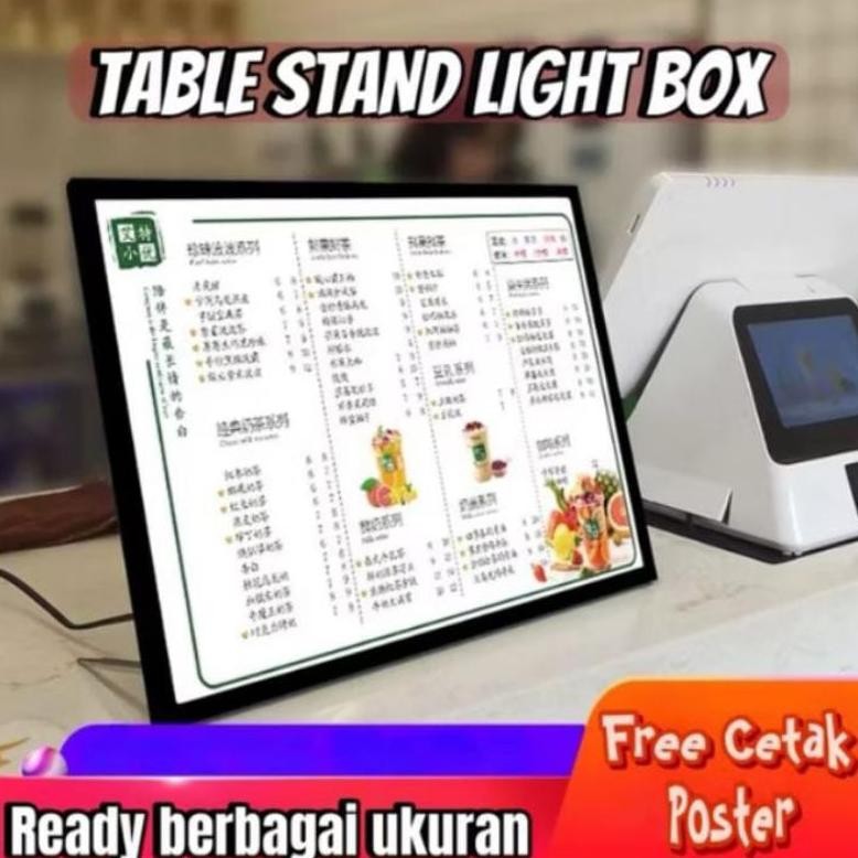 marr led table stand light box/ light box menu /daf menu/slim light box/ light box table menu displa