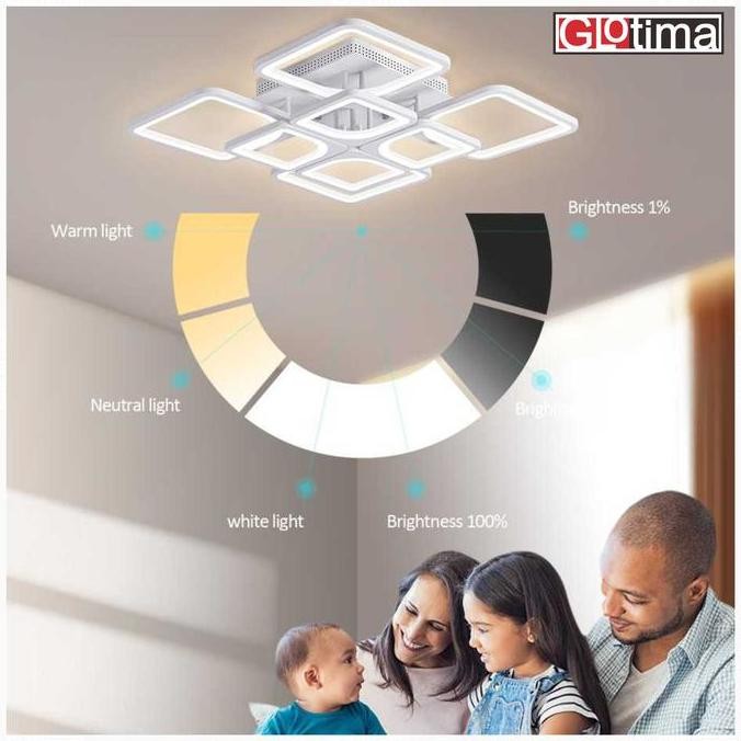 Grosir Lampu Plafon Gantung Kotak Led Modern Ceiling Lamp Remote App Dimmable