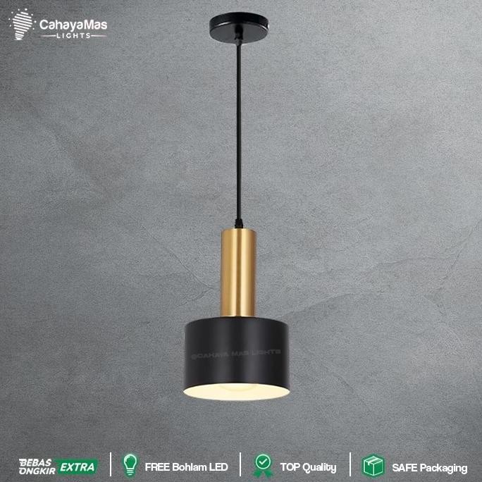 Sale Lampu Hias Gantung Cafe / Dapur / Ruang Makan / Dll | Minimalis Modern Black Gold Fullset
