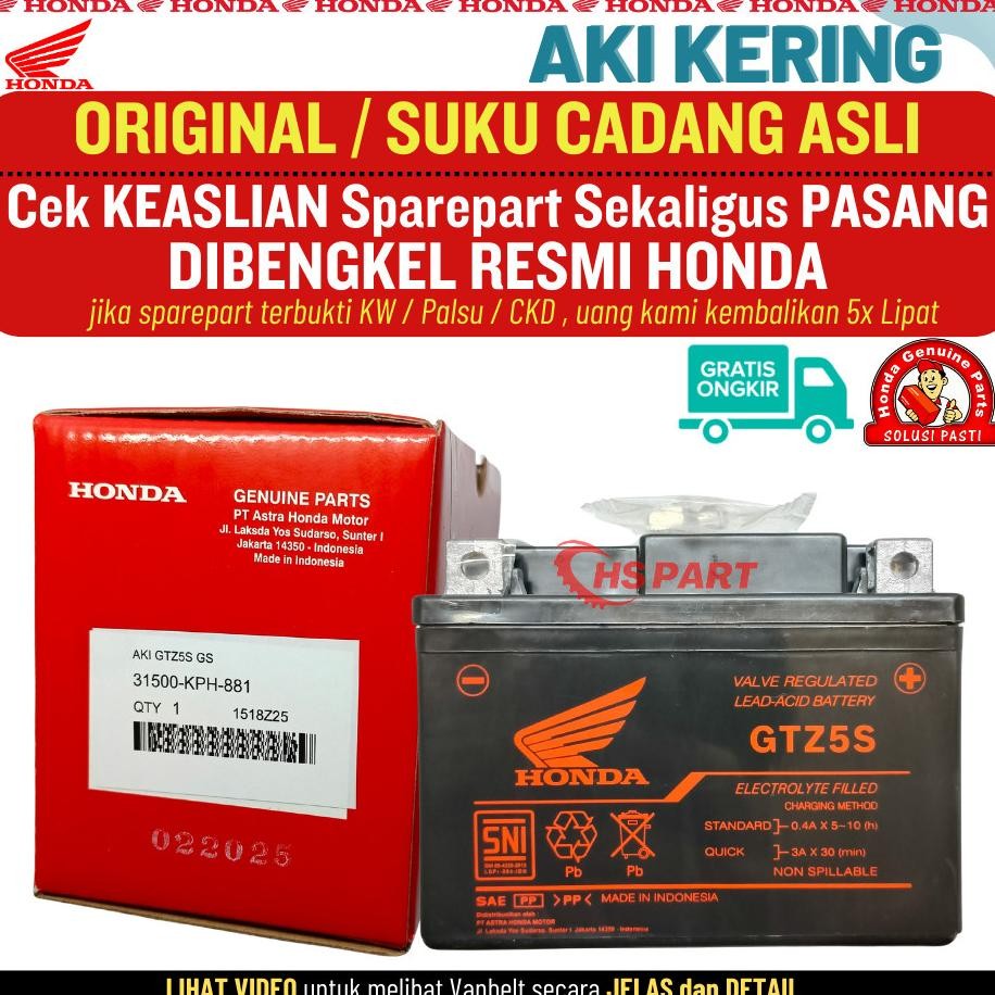 Aki Kering Motor Supra X 125 Revo Blade CB150 CRF150 Karisma Kirana Original AHM Honda 100%
