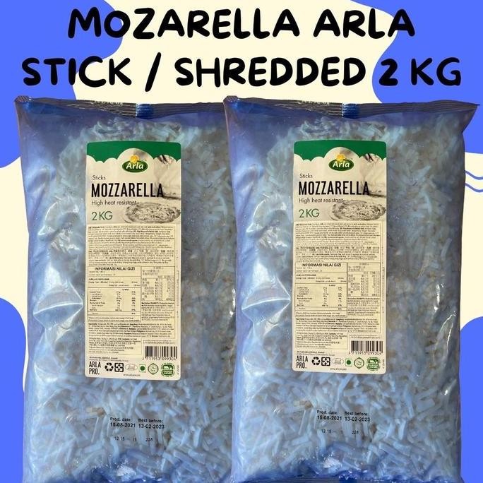 

Sale Arla Stick Mozarella 2Kg/ Mozarella Parut / Mozarella Shredded / Moza