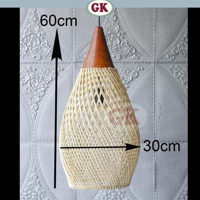 Promo Kap Lampu Gantung Rotan Kubah 14 - Dekorasi Lampu Kayu