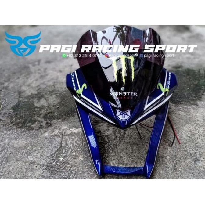 COVER HEADLAMP ALLNEW VIXION & VIXION R blue GP monster energy