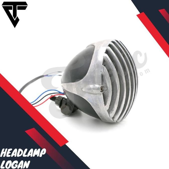 Headlamp Lampu Depan Logan Motor Custom Universal Chopper Bobber