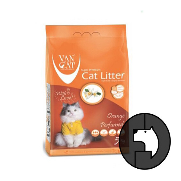 van cat 5 kg orange perfumed cat litter pasir wangi