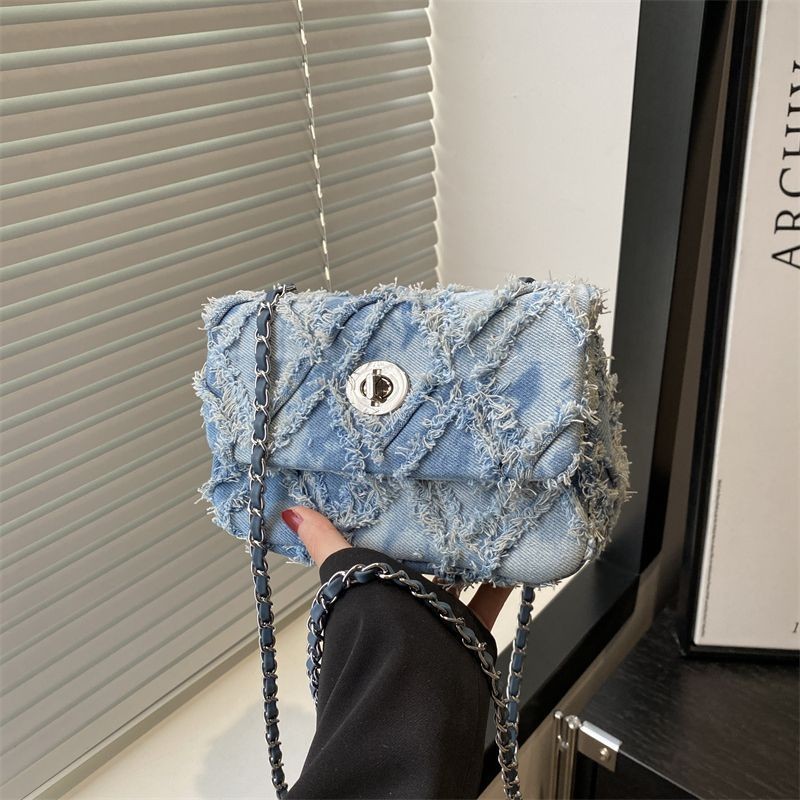 Early Spring New Style Chanel-inspired Denim Light Luxury2025Fashion Chain Bag Single Shoulder Versa
