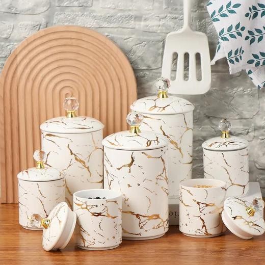 Latvia Tempat Bumbu Keramik Set Wadah Bumbu Keramik Set Tempat Bumbu Keramik Marble