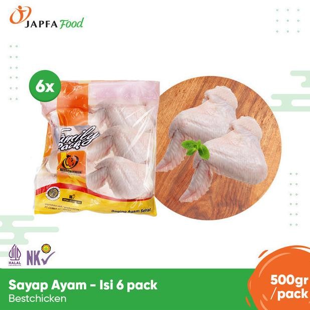 

Original Bestchicken Bundling 6 Pack Chicken Wings 500Gr - Sayap Ayam Frozen Hemat