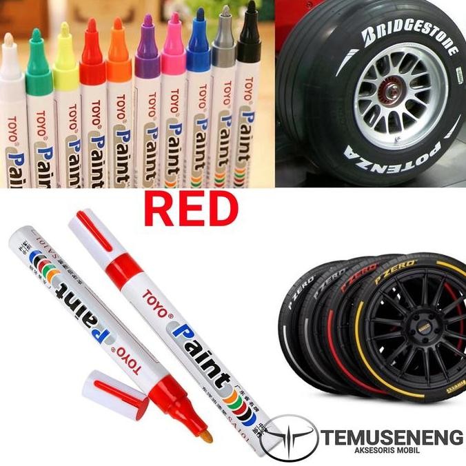 

Spot Barang !!!! Ungu Spidol Karet Ban Warna Roda Mobil Motor Toyo Paint Marker Ori Jos