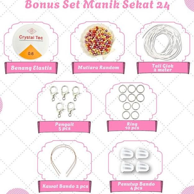 Diy Manik Manik Set Aesthetic 1 Set Diy Manik Manik Manik Manik 1 Set Kotak Lengkap Bonus Benang Ela