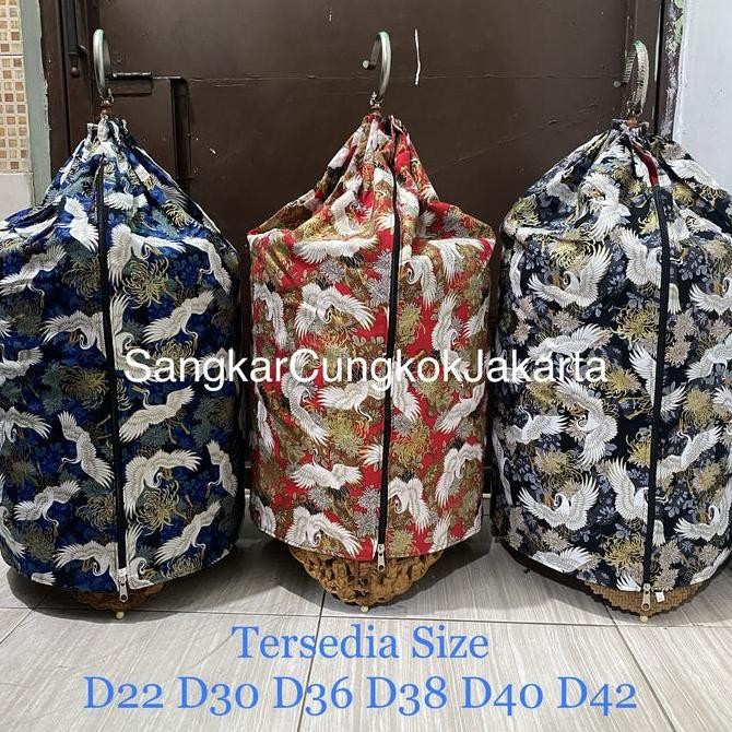 Kerodong Sangkar Cungkok Double Layer Motif Burung Import Ori Cungkok