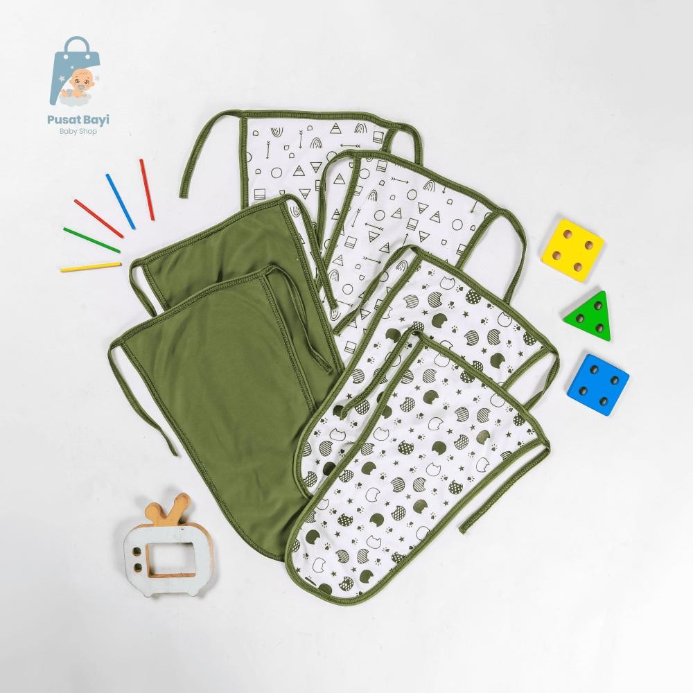 12 Pcs Popok Kain Bayi - Seri Warna Hijau Olive | SNI AST