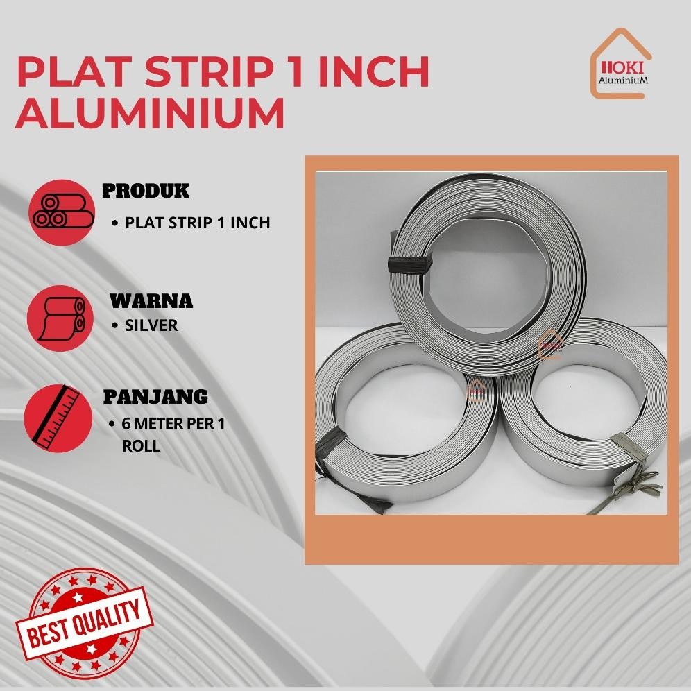PLAT STRIP ALUMINIUM 1 INCH (2,5 CM) SILVER CA
