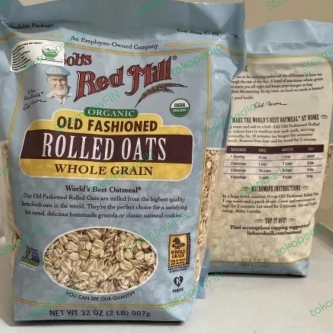

Bob Red Mill Organic Rolled Oats Quick Cooking Whole Grain 907G Gandum Terbaru