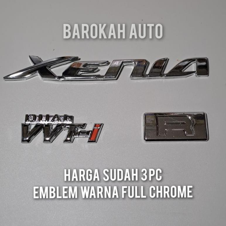 ASLI EMBLEM LOGO XENIA TYPE R NEW MODEL SET ISI 3PCS VARIASI MOBIL