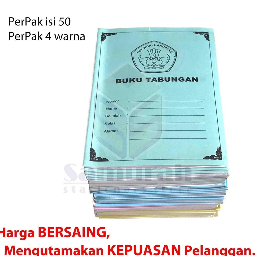 

Buku Tabungan Anak Sekolah - Koperasi - Arisan - Pencatatan Kredit - 1 Pak isi 50 buku @ 10 Lembar Soft Cover SV9