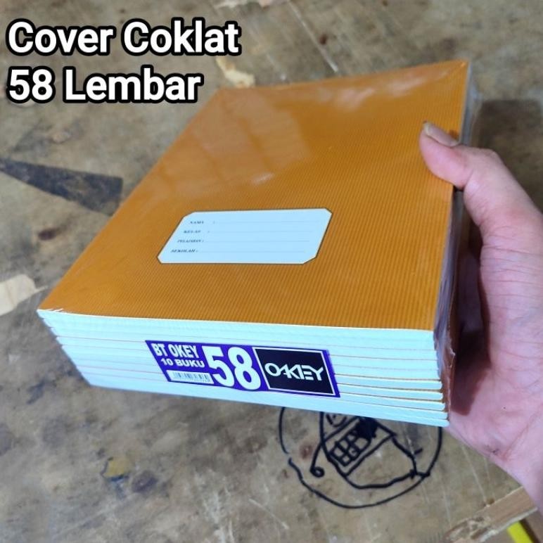 

1 Pak Buku Tulis 58,38 Lembar COVER COKLAT Isi 10 Pcs & Sidu ( Ukuran Kwarto ) SV9