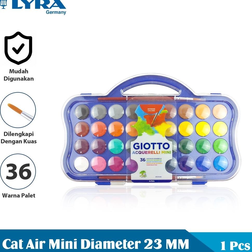 

Giotto Cat Air Mini 23 Mm 36 Warna Acquerelli Mini Watercolor Dengan 2 Kuas Lyr352700
