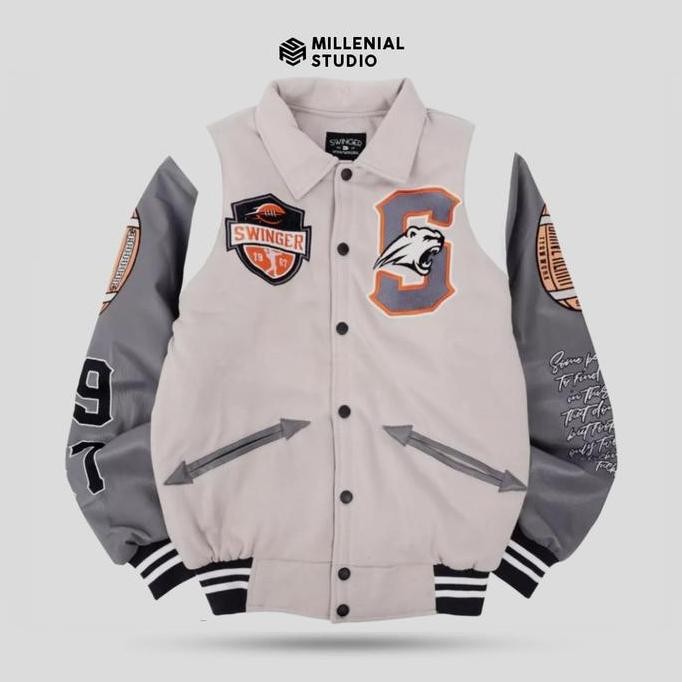 Varsity Jacket Brave Heart Vol 2 Bordir Original Jaket Varsity Kerah (Best Quality)