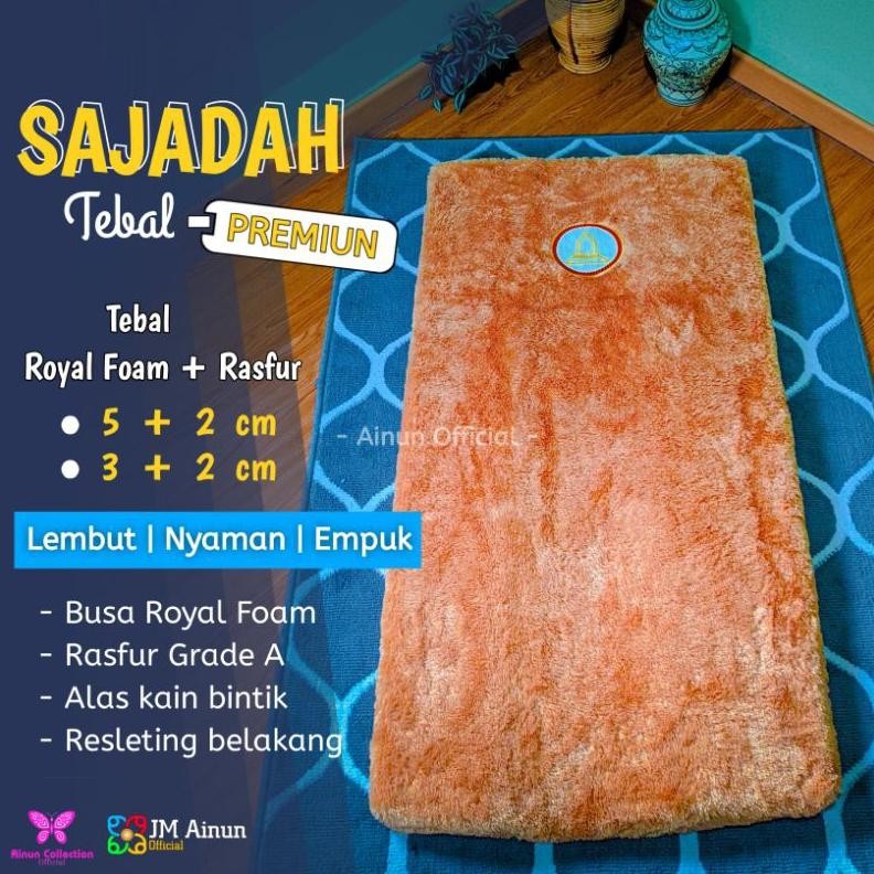 Sajadah Super Tebal 5cm Sajadah Busa Bulu Rasfur Empuk Lembut Tebel Sajadah Premium Alas Sholat AST