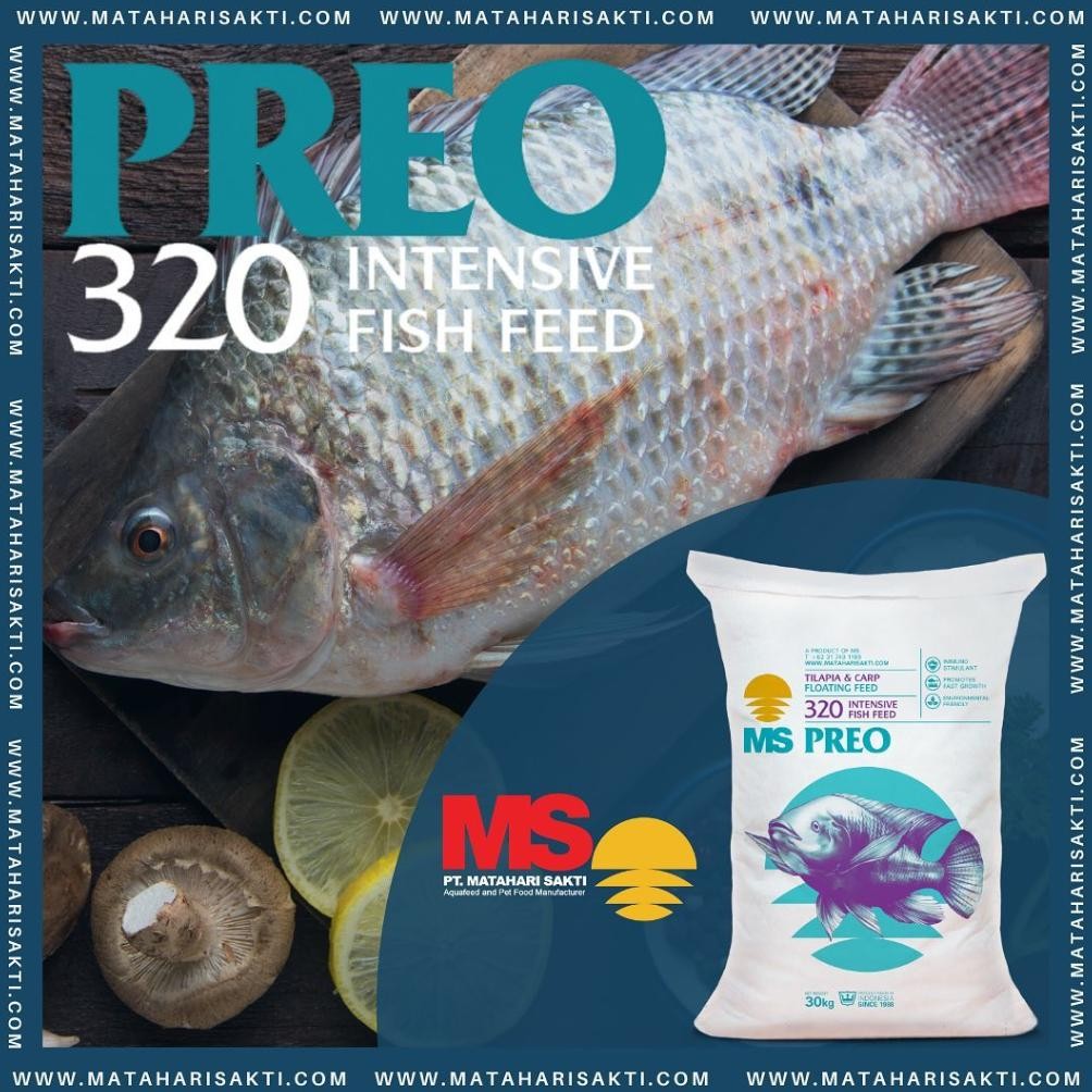 READY STOK Pakan Pelet Apung Ikan Nila MS PREO 320 15Kg 15 Kg No.1 No.2 No.3 Intensive Fish Food Hi 