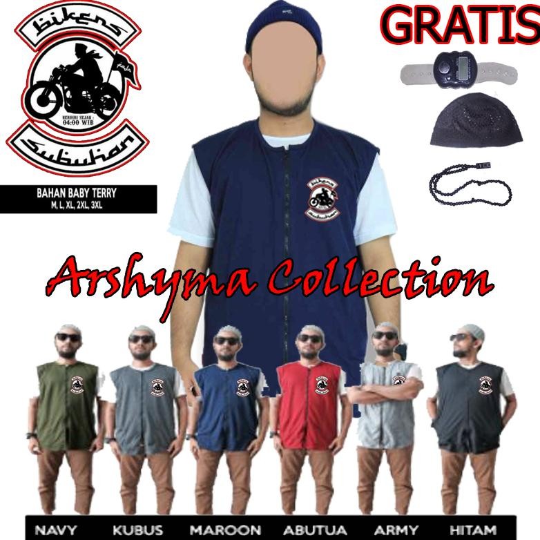 Rompi Solat Rosal Logo Bikers Subuhan Rompi Outwear Muslim Pria Atasan Baju Muslim Pria AST