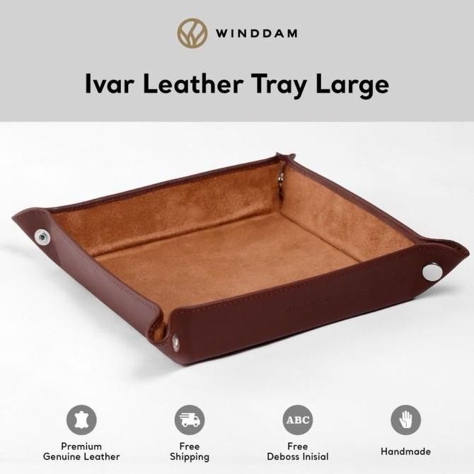 

BEBAS ONGKIR - WINDDAM - Leather Tray / Desk Organizer / Catchall Kulit Asli - Ivar L