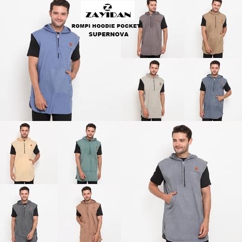 Rosal Rompi Sholat Hoodie Pocket Muslim Pria - Zayidan| Rompi Pria Dewasa AST