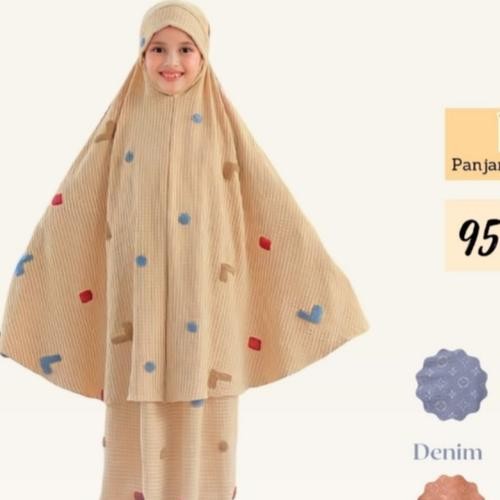 imelstore.official Grosir  mukena anak, Mukena Alena Anak Perempuan Tanggung 6-12 Tahun crincle air 