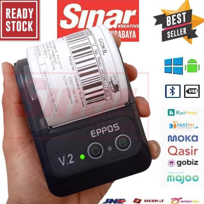 

PRINTER BLUETOOTH THERMAL 58MM SPX583 CETAK LABEL RESI DAN STRUK KASIR PPOB MINI PORTABLE CETAK HITAM Free Roll