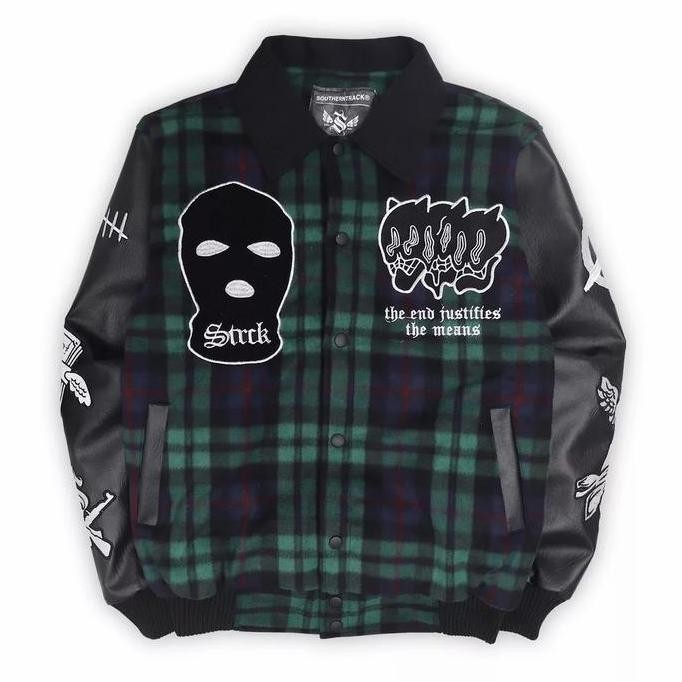 Varsity Jaket Southerntrack Criminal Gen L Black Green (Best Quality)