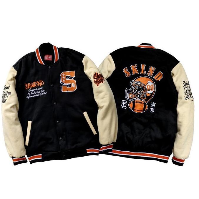 Skullend Jaket Varsity Baseball Original Full Bordir (Best Quality)