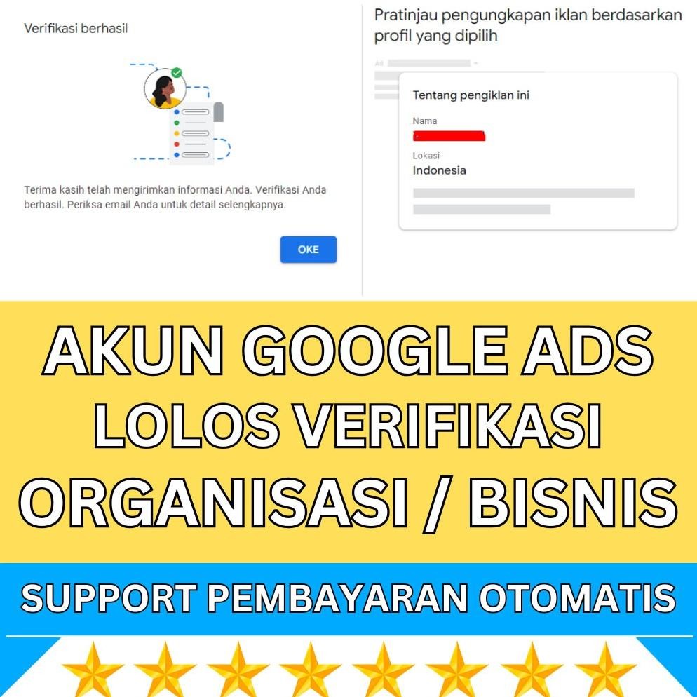 Sale Akun Google Ads Verified Organisasi/Bisnis Siap Pakai