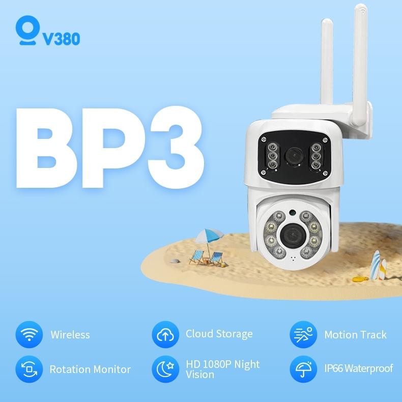 V380 BP3 G5A Kamera CCTV Dual Lens | Kamera WiFi Outdoor Night Vision + Pelacakan Termurah