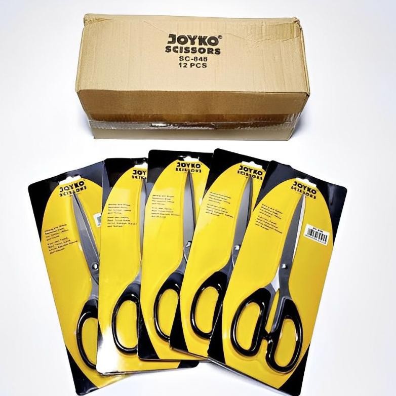 

Baru 1 Dus (12 PCS) Gunting Joyko SC-848 Ukuran Besar Gunting Kertas Serbaguna