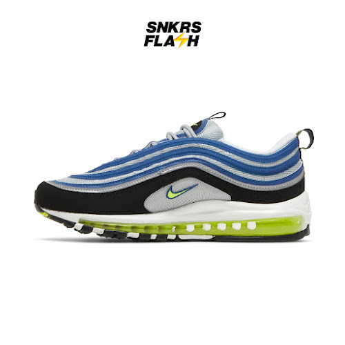 NIKE Max 97 Atlantic Blue Voltage Yellow Sepatu Sneakers Pria - DM0028400 - Size 40.5