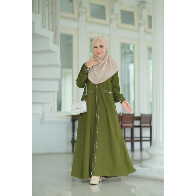 Arina dress army gamis wolfis premium AST