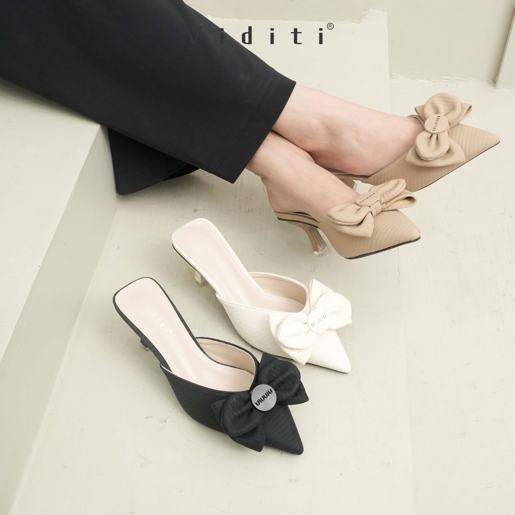 Viditi Enrica Mules Heels 3 cm | Shoes | Sepatu Import Wanita | Pesta | Wisuda | Kerja