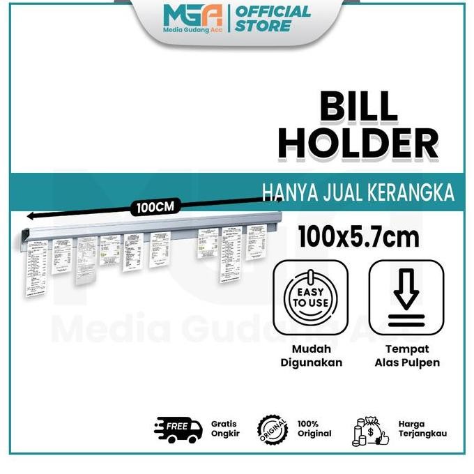 

Bill Holder Stainless 100cm / Capitan Nota / Receipt Holder / Penjepit Kertas Bon Bill / Bill Holder Restaurant & Caf