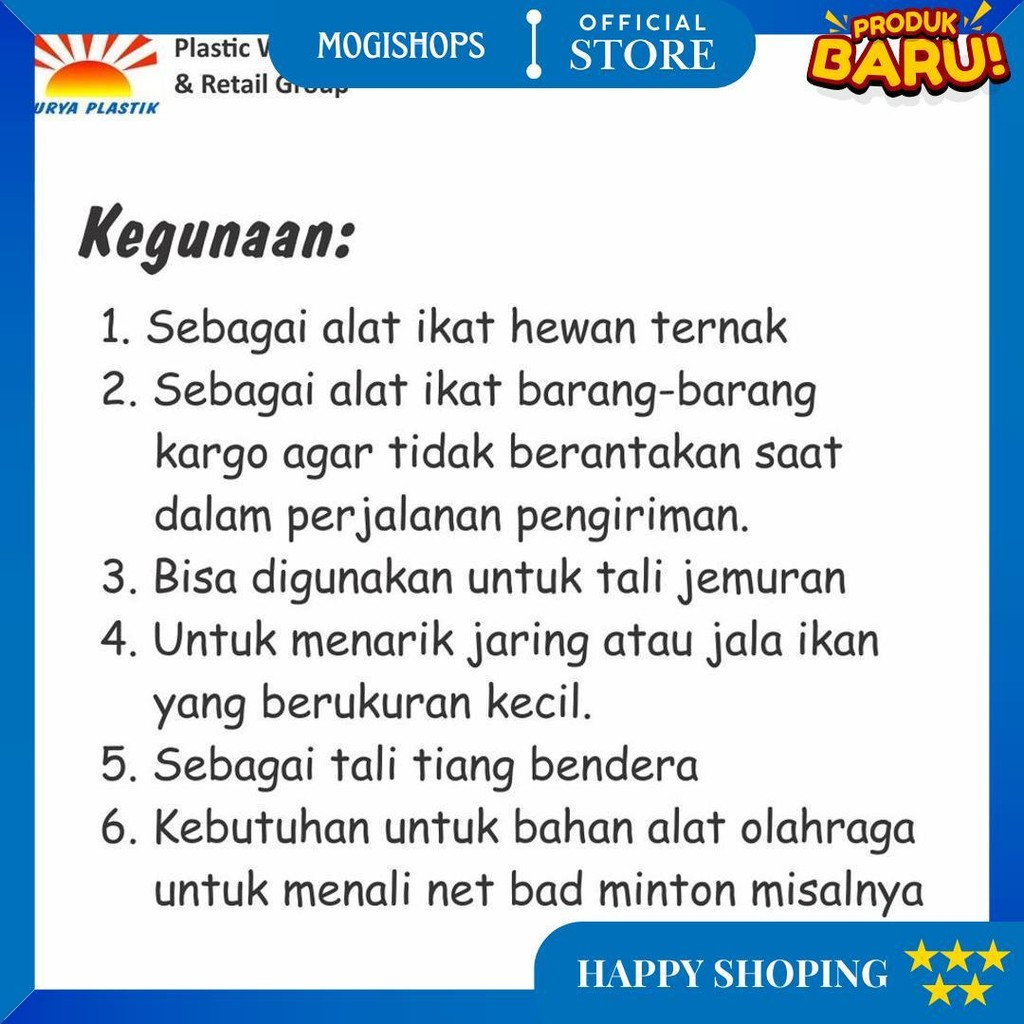 

Tali Tampar Ukuran 5Mm Panjang 220 Meter Best Seller