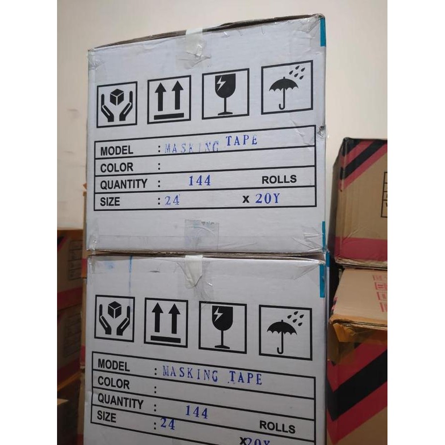 

1 Dus Masking Tape Lakban Kertas 24Mm X 20Yard High Quality Co