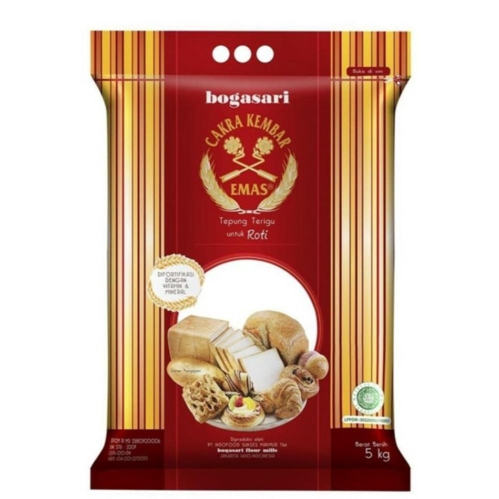 

Cakra Kembar Emas Roti 5kg Terigu Bogasari Pack Pabrik