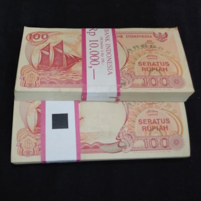 Uang Kuno Rp. 100 Perahu Phinisi 1992 Gepokan No Seri Urut (Tp-84) Original Dan Terpercaya