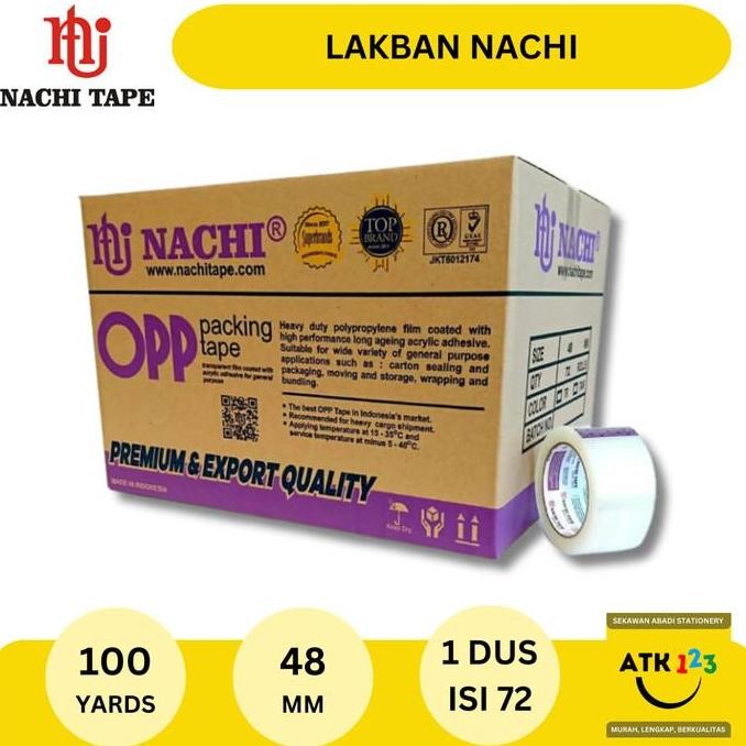 

Lakban Nachi Lakban Bening Opp Tape Isolasi 48Mm 100 Yard [ 1 Dus ] Co