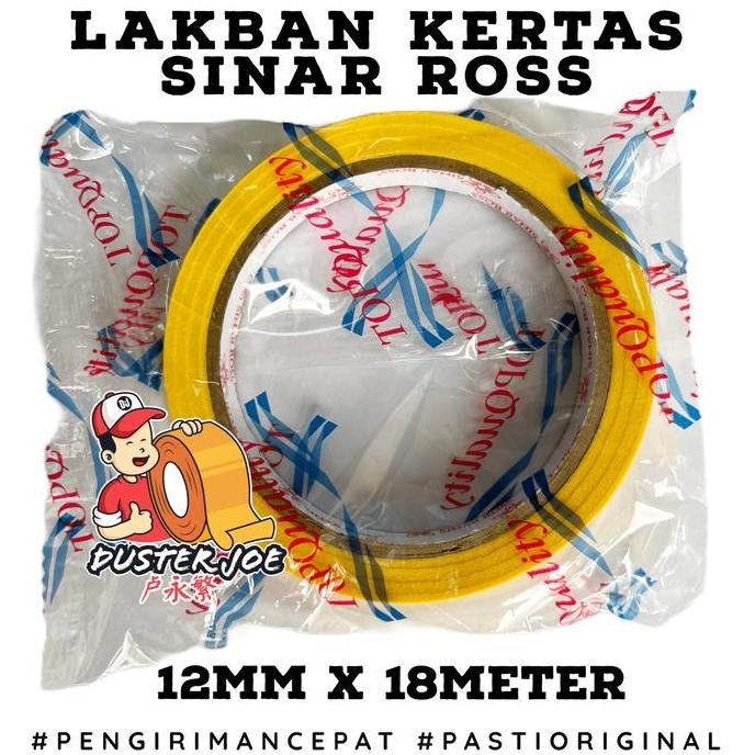 

[Per 1 Dus] Lakban Kertas Sinar Ross 1/2 Inch (12Mm) 20 Yard Co